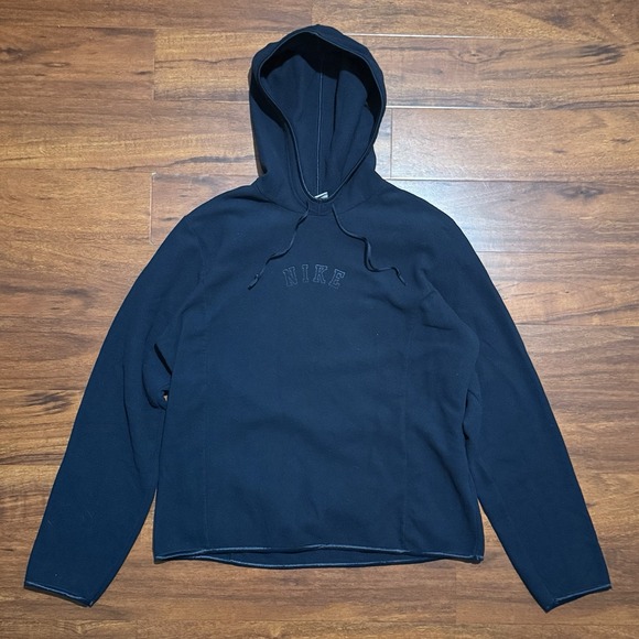 Nike Tops - Nike Sportwear Hoodie Womens XL Blue Funnel Neck Fleece Sweatshirt Vintage